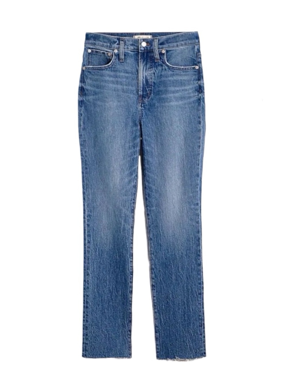 Madewell Petite Perfect Vintage Jean Enmore Wash Blue Size 24P Raw Hem Cropped
